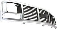 Front Grille Silver Shell And Insert With Single Sealed Beam Headlight Direct Replacement Compatible With 1988-1993 GMC C/K Series GM1200325 15590613
