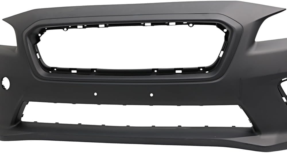 Front Bumper Cover Primed Plastic + Upper & Lower Grille Direct Replacement Compatible With 2015-2017 Subaru WRX
