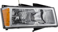 Set Of 2 Front Headlight Assembly With Chrome Interior Left Driver & Right Passenger Side Direct Replacement Compatible With 2005-2008 Chevrolet Colorado/GMC Canyon GM2502247