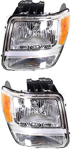 Set Of 2 Front Headlight Assembly Halogen Right Passenger & Left Driver Side Direct Replacement Compatible With 2007-2011 Dodge Nitro 55157225AD-PFM 55157224AD-PFM