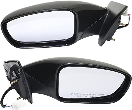 Set Of 2 Front Power Mirror Manual Folding Non-Heated Primed Left Driver & Right Passenger Side Direct Replacement Compatible With 2011-2014 Hyundai Sonata HY1320165 HY1321165