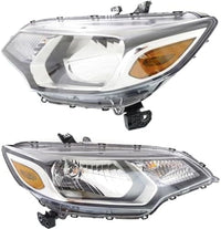 Set Of 2 Headlight Assembly Halogen Left Driver & Right Passenger Side Direct Replacement Compatible With 2015-2017 Honda Fit HO2503160 HO2502160 33100T5AA01 33150T5AA01