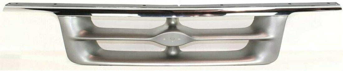 Front Grille Chrome Shell With Painted Silver Gray Insert Plastic Direct Replacement Compatible With 1995-1997 Ford Ranger FO1200317 F57Z8200KK