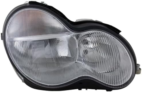 Front Headlight Assembly Halogen Right Passenger Side Direct Replacement Compatible With 2001-2004 Mercedes Benz C-Class MB2503118 2038201061