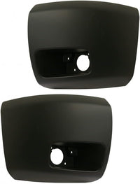 Front Bumper Chrome Steel + Lower Valance + Extension Textured + End Caps + Set of 8 Brackets Left & Right Side Direct Replacement Compatible With 2007-2013 Chevrolet Silverado 1500
