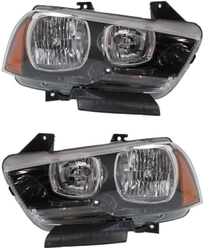 Set Of 2 Front Headlight Assembly Right Passenger & Left Driver Side Direct Replacement Compatible With 2011-2014 Dodge Charger CH2503232 CH2502232 57010410AF 57010410AE 57010411AF