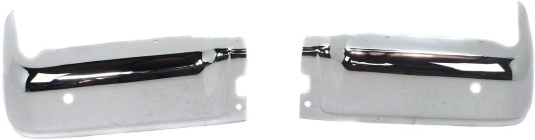 Set Of 2 Rear Bumper Face Bar End Cap Chrome Steel Left Driver & Right Passenger Side Direct Replacement Compatible With 2009-2014 Ford F-150 FO1102372 FO1102373 9L3Z17906B