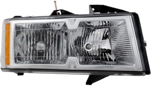 Set Of 2 Front Headlight Assembly With Chrome Interior Left Driver & Right Passenger Side Direct Replacement Compatible With 2005-2008 Chevrolet Colorado/GMC Canyon GM2502247