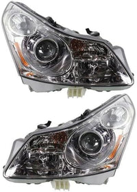 Set Of 2 Front Head Light Assembly Right Passenger & Left Driver Side Direct Replacement Compatible With 2007-2008 Infiniti G35 IN2502137 IN2503137 26060JK60C 26010JK60C