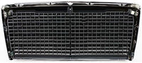 Front Grille Chrome Shell & Gray Insert Direct Replacement Compatible With 1986-1993 Mercedes Benz E-Class MB1200129 1248800783