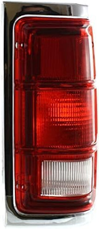 Set OF 2 Tail Light Lens And Housing With Chrome Trim Right Passenger & Left Driver Side Direct Replacement Compatible With 1988-1993 Dodge Full Size Pickup CH2808103 CH2809103