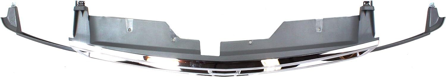 Front Grille Chrome Shell And Gray Insert Without Center Bar Direct Replacement Compatible with 2003-2006 Chevrolet Silverado 2500HD 3500 GM1200546 12335956