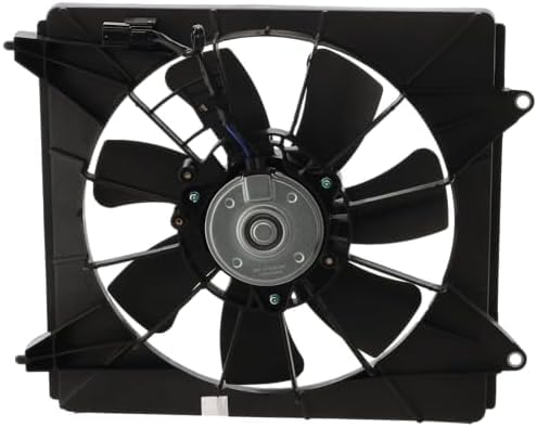 Front A/C Condenser Cooling Fan Assembly Plastic Direct Replacement Compatible with 2008-2012 Honda Accord / 2009-2014 Acura TSX HO3113123 38616R40A01-PFM 38615R40A01 38
