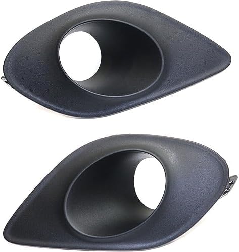 Set Of 2 Front Fog Lamp Molding Textured With Hood Scoop Right Passenger & Left Driver Side Direct Direct Replacement Compatible With 2015-2023 Dodge Charger CH1039171 CH1038171