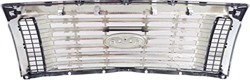 Front Grille Chrome Shell And Insert Plastic Direct Replacement Compatible With 2010-2012 Ford F-150 FO1200531 AL3Z8200C