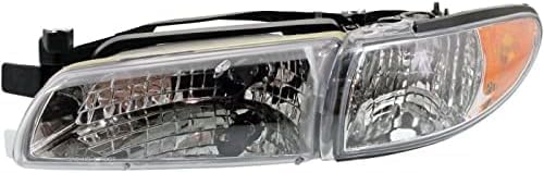 Set Of 2 Front Head Light Assembly Halogen Left Driver & Right Passenger Side Direct Replacement Compatible With 1997-2003 Pontiac Grand Prix GM2502170 GM2503170 19149891 19149893
