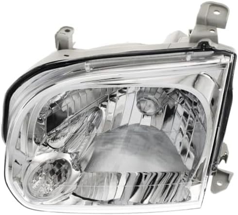 Set Of 2 Front Head Light Assembly Plastic Left Driver & Right Passenger Side Direct Replacement Compatible With 2005-2006 Toyota Tundra / 2005-2007 Sequoia TO2502158 TO2503158