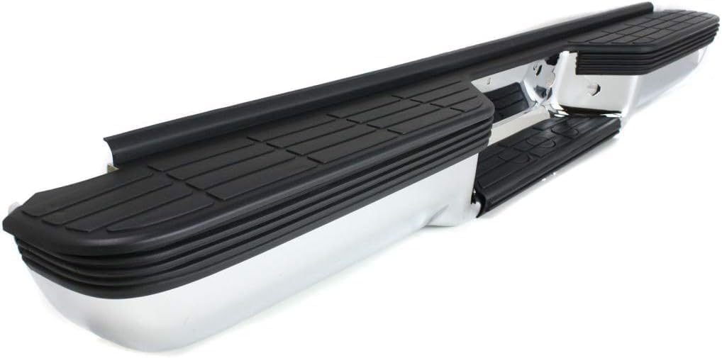Rear Step Bumper Assembly Chrome Steel Direct Replacement Compatible With Chevrolet Silverado & GMC Sierra C/K 1500 2500 3500 1988-2000 GM1101109 C760714