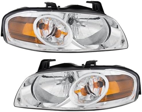 Set Of 2 Front Head Light Assembly Plastic Left Driver & Right Passenger Side Direct Replacement Compatible With 2004-2006 Nissan Sentra NI2502151 NI2503151 260106Z525 260606Z525