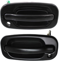 Set of 2 Front Exterior Door Handle Smooth Black Left Driver & Right Passenger Side Direct Replacement Compatible with 1999-2006 Chevrolet Silverado/GMC Sierra GM1311140 GM1310140