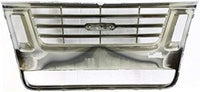Front Grille Chrome Shell With Black Insert Plastic Direct Replacement Compatible With 2006-2010 Ford Explorer / 2007-2010 Sport Trac FO1200477 8L2Z8200CA