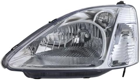 Set Of 2 Front Headlight Lens And Housing Right Passenger & Left Driver Side Direct Replacement Compatible With 2002-2003 Honda Civic HO2519103 HO2518103 33101S5TC01 33151S5TC01
