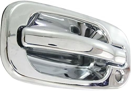 Set of 2 Front Exterior Door Handle Chrome with Keyhole Left Driver & Right Passenger Side Direct Replacement Compatible with 1999-2006 Chevrolet Silverado/GMC Sierra 1500 2500 3500