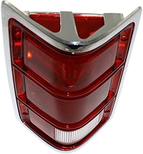 Set OF 2 Tail Light Lens And Housing With Chrome Outer Trim Right Passenger & Left Driver Side Direct Replacement Compatible With 1987-1996 Dodge Dakota CH2800110 CH2801110 4482577