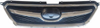 Front Bumper Cover Primed + Grille With Chrome Trims + Head Lights Left Driver And Right Passenger Side Direct Replacement Compatible With 2013-2015 Subaru XV Crosstrek