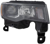 Front Head Light Assembly Halogen With Black Trim Right Passenger Side Direct Replacement Compatible With 2017-2021 Jeep Grand Cherokee CH2503309 68266646AF