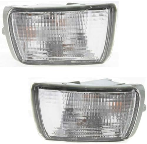 Set Of 2 Front Signal Light Assembly Lens And Housing Plastic Left Driver & Right Passenger Side Direct Replacement Compatible With 2003-2005 Toyota 4Runner TO2533112 TO2532112
