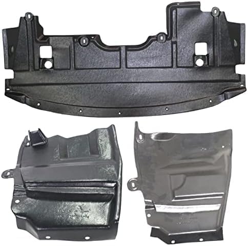 Set of 3 Front Engine Splash Shield Under Cover Direct Replacement Compatible with 2007-2009 Nissan Altima NI1228128 NI1251139 NI1250139 75890JA00E 64838JA00A 64838JA00B 64839JA00A