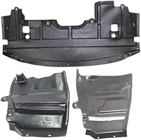 Set of 3 Front Engine Splash Shield Under Cover Direct Replacement Compatible with 2007-2009 Nissan Altima NI1228128 NI1251139 NI1250139 75890JA00E 64838JA00A 64838JA00B 64839JA00A