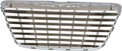 Front Grille Chrome Shell With Painted Black Insert Plastic With Chrome Trim Direct Replacement Compatible With 2011-2014 Chrysler 300 CH1200351 68127942AE