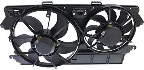 Front Radiator Dual Cooling Fan Assembly Plastic Direct Replacement Compatible with 2010-2013 Ford Transit Connect FO3115180 9T1Z8C607A