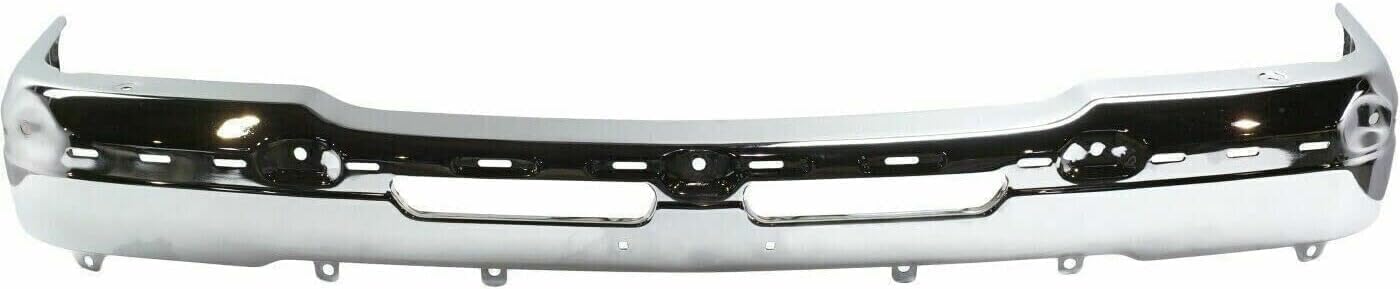 Front & Rear Bumper Chrome Steel + Grille + Upper Cover + Lower Valance Air Deflector Textured Direct Replacement Compatible With 2003-2006 Chevrolet Silverado 2500HD 3500 GM1051109