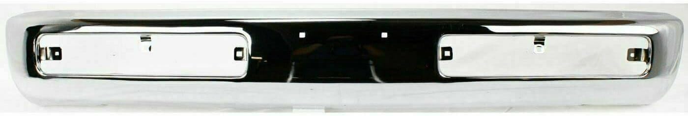 Front Bumper Face Bar Chrome Steel + Mounting Brackets Right Passenger & Left Driver Side Direct Replacement Compatible With 1996-1997 Nissan Pickup NI1066104 NI1067104 NI1002127
