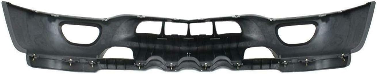 Front Bumper Chrome Steel + Upper Cover Primed + Lower Valance Textured with Fog Light & Tow Hook Holes Direct Replacement Compatible With 1999-2003 Ford F-150/1999-2002 Expedition