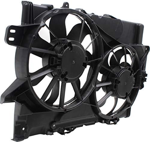 Front Dual Fan Assembly Plastic Direct Replacement Compatible with 2013-2017 GMC Terrain/Chevrolet Equinox GM3115282 25952783-PFM 22780242 22780241