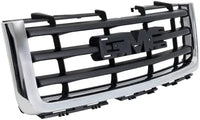 Front Grille Chrome Shell With Painted Black Insert Direct Replacement Compatible With 2007-2013 GMC Sierra 1500 GM1200573 22761792