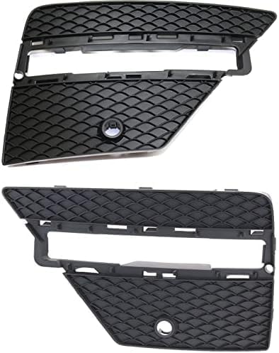 Set Of 2 Front Fog Lamp Outer Cover Textured Plastic Right Passenger & Left Driver Side Direct Replacement Compatible With 2012-2015 Mercedes Benz ML-Class MB1039185 MB1038185