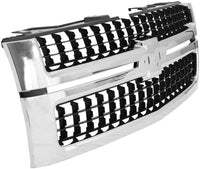 Front Grille Chrome Shell With Textured Insert Direct Replacement Compatible With 2007-2010 Chevrolet Silverado 2500 3500HD GM1200608 25825521