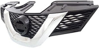 Front Grille Primed With Chrome Molding Plastic Direct Replacement Compatible With 2014-2015 Nissan Rogue NI1200258 623104BA0A