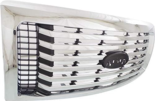 Front Grille Chrome Shell And Insert Plastic Direct Replacement Compatible With 2010-2012 Ford F-150 FO1200531 AL3Z8200C