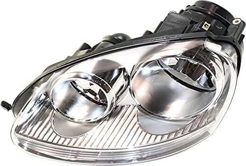 Set Of 2 Front Head Light Assembly Plastic Left Driver & Right Passenger Side Direct Replacement Compatible With 2006 Volkswagen Golf / 2005-2010 Jetta VW2502127 VW2503127