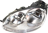 Set Of 2 Front Head Light Assembly Plastic Left Driver & Right Passenger Side Direct Replacement Compatible With 2006 Volkswagen Golf / 2005-2010 Jetta VW2502127 VW2503127