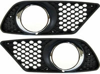 Set Of 2 Front Fog Light Molding Primed Plastic Left Driver & Right Passenger Side Direct Replacement Compatible With 2008-2011 Mercedes Benz C-Class MB1039118 MB1038118