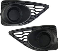Set Of 2 Front Fog Light Cover Primed Left Driver & Right Passenger Side Direct Replacement Compatible With 2010-2012 Ford Fusion FO1038141 FO1039141 AE5Z17E810FA AE5Z17E811FA