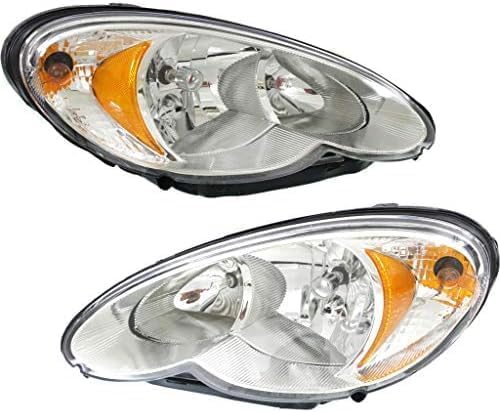 Set Of 2 Front Head Light Assembly Halogen Right Passenger & Left Driver Side Direct Replacement Compatible With 2006-2010 Chrysler PT Cruiser CH2502164 CH2503164 5116043AF 5116042AF