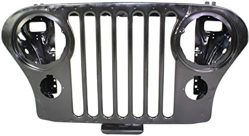 Front Grille Primed Shell And Insert Steel Direct Replacement Compatible With 1972-1986 Jeep CJ-Series CH1200139 J5752656